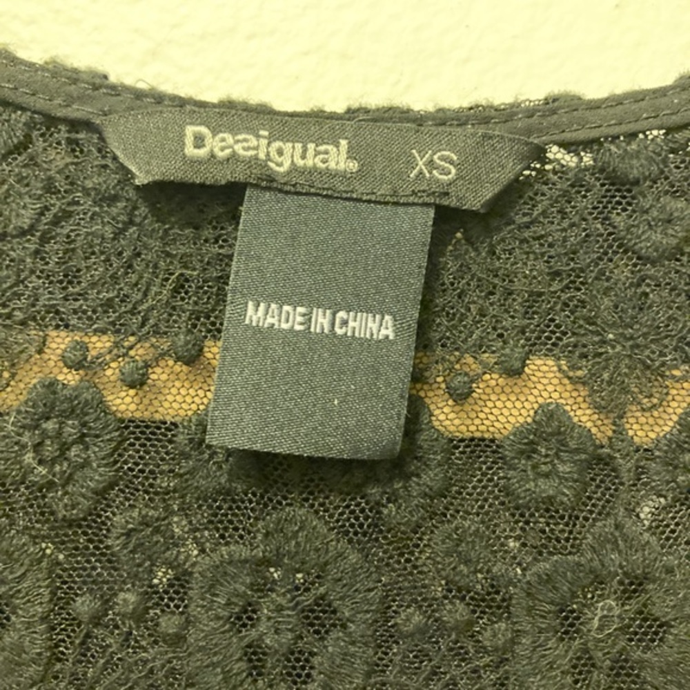 NWT Desigual XS Black Lace Blouse - Picture 10 of 12